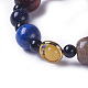 Natural & Synthetic Gemstone Beaded Stretch Bracelets BJEW-G613-03B-2