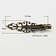 Античная бронза железо плоским крокодил фурнитуры зажима волос X-PHAR-B008-AB-1