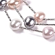 Electroplated Shell Beads Layered Necklaces NJEW-G329-01C-2