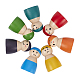 虹の木製ペグ人形  子供のための子供の知育玩具  色と形を認識するおもちゃ  ミックスカラー  65x39mm  12個/セット WOOD-WH0098-53-6