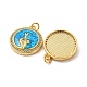 Brass Micro Pave Cubic Zirconia with Synthetic Opal Pendants KK-D096-05A-02-2