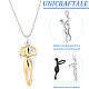 UNICRAFTALE 3Pcs 3 Colors Affectionate Hug Necklaces Pendants Charms 304 Stainless Steel Couple Hugging Pendants 37.5mm Couple Necklace Charms Friendship Gift for Birthday Christmas Valentines Day STAS-UN0037-95-3