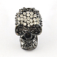 Skull Alloy Grade A Rhinestone Beads ALRI-S094-02-1