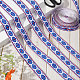 Gorgecraft 10m エスニック風刺繍ポリエステルリボン  ジャカードリボン  服飾材料  花柄  ミディアムブルー  1インチ（25mm） OCOR-GF0002-37-3