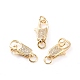 Brass Micro Pave Clear Cubic Zirconia Lobster Claw Clasp ZIRC-I043-31C-G-1