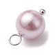 Ciondoli rotondi tinti di perle di conchiglia PALLOY-JF02245-02-4