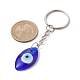 Porte-clés pendentifs mauvais œil en verre bleu KEYC-JKC00730-03-3