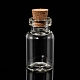ガラスボトルビーズ瓶保存容器  コルク栓付き  ウィッシングボトル  透明  16x28mm  ボトルネック：直径10mm  容量：4ml（0.13液量オンス） X-CON-Q016-2