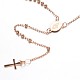 Collares de cuentas de rosario de 304 acero inoxidable NJEW-L353-51G-2