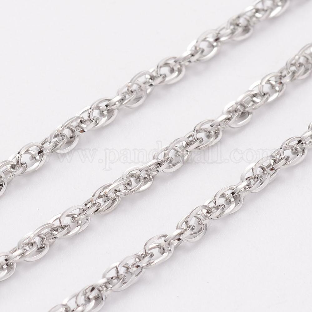 Wholesale Tarnish Resistant 304 Stainless Steel Rope Chains