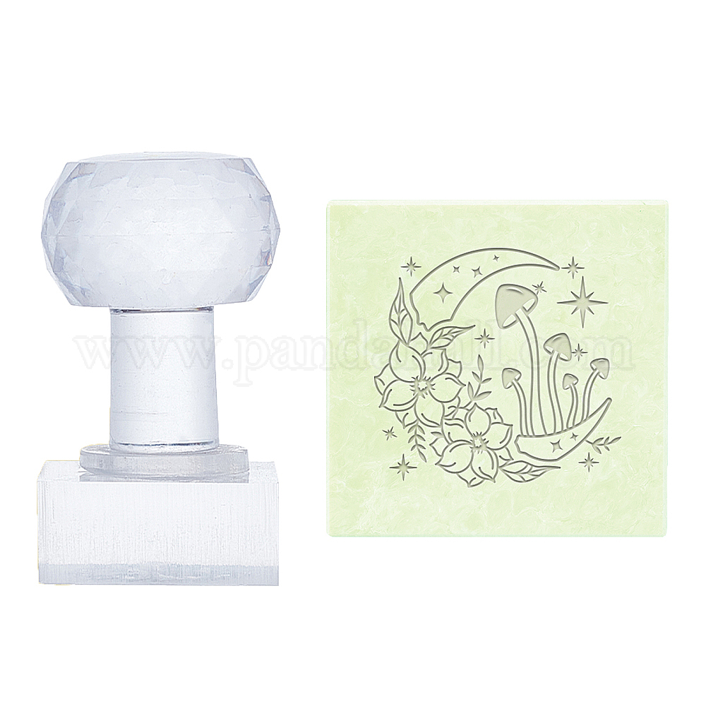 Wholesale PH PandaHall Moon Soap Stamps Handmade Soap Stamp with Handle