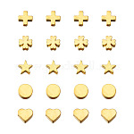 Brass Beads, Mixed Shapes, Golden, 8x3mm, Hole: 1.8mm, 150pcs/set