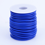 Hohlrohr PVC-Schlauch aus synthetischem Kautschuk, um weiße Kunststoffspule gewickelt, Blau, 4 mm, Bohrung: 2 mm, ca. 16.4 Yard (15m)/Rolle