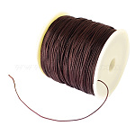 Braided Nylon Thread, Chinese Knotting Cord Beading Cord for Beading Jewelry Making, Coconut Brown, 0.8mm, about 100yards/roll
