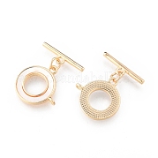 Brass with Shell Toggle Clasps KK-N216-515