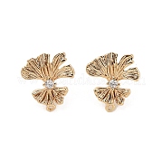 Серьги-гвоздики из латуни с прозрачным фианитом KK-G491-57D-G