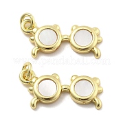 Подвески из латуни с натуральными белыми ракушками KK-U060-02G