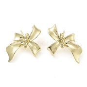 Серьги латунные гвоздики EJEW-K276-06A-G