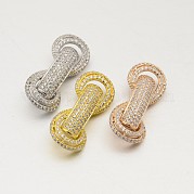 Латунные микро проложить кубического циркония бусы ZIRC-M076-01-RS