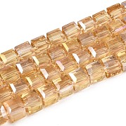 Стеклянные бусины с гальваническим покрытием  EGLA-R030-6x6mm-03