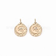 Brass Micro Pave Clear Cubic Zirconia Charms KK-S356-708