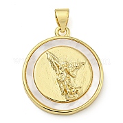 Плоские круглые подвески из латуни KK-Z063-11G-01