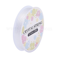 Fil cristal, fil élastique, cordon de perles extensible, pour la fabrication de bijoux en perles, clair, 0.7mm, environ 16.4 yards (15 m)/rouleau