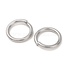 Anneaux ouverts en acier inoxydable 304 résistant au ternissement, scie coupée ronde, couleur inoxydable, 12 jauge, 15x2mm, Trou: 11mm, diamètre intérieur: 11 mm