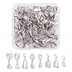 Beadthoven 50pcs Filigree Pinch Bails Pendant Clasps Connectors for Jewelry  Making Platinum Color Brass Ice Pick Pinch Bail Dangle Clip Bead Jewelry