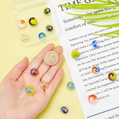 16 шт. 8 стиля прозрачных стеклянных шариков ручной работы из дутого стекла&nbsp;GLAA-CA0001-25