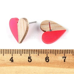 Серьги из смолы и дерева&nbsp;EJEW-N017-002A