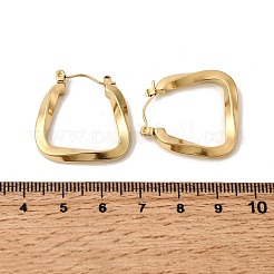 Ионное покрытие (ip) 304 нержавеющая сталь трапециевидные серьги-кольца для женщин&nbsp;EJEW-P202-05G