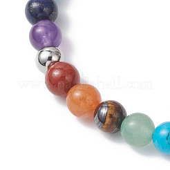 2 bracelet extensible en perles de pierres précieuses naturelles mélangées pour femmes&nbsp;BJEW-JB12607