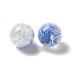 Perle acriliche craquelé verniciate a spruzzo in due tonalità&nbsp;OACR-G029-02H