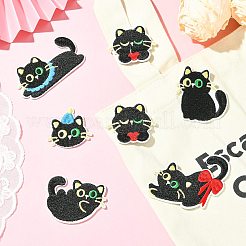 12 Stück 6 Stile Katzenformen computergesteuerte Stickerei Stoff zum Aufbügeln/Aufnähen von Patches&nbsp;PATC-CJ0001-06