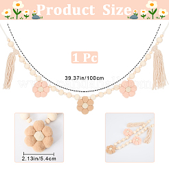 Holzbanner mit Blumenquasten und hängenden Wimpelketten&nbsp;FIND-WH20019-93A