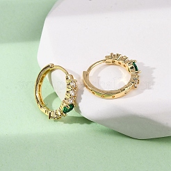 Серьги-кольца в форме слезы с микропаве из кубического циркония из латуни&nbsp;EJEW-S280-05G