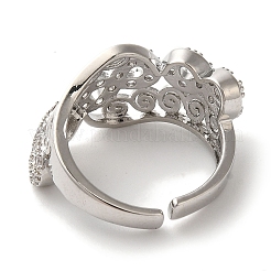 Широкое открытое кольцо-манжета с прозрачным цирконием «Бесконечность» RJEW-L123-001P