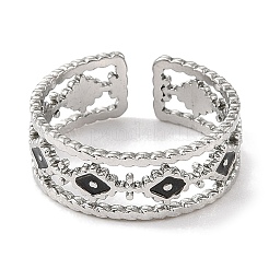 Ромбовидные эмалевые открытые манжеты из нержавеющей стали 304 для женщин&nbsp;RJEW-F166-26P-01