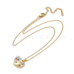 Латунные ожерелья с подвеской в виде сердца в виде банта&nbsp;NJEW-K280-06G-01