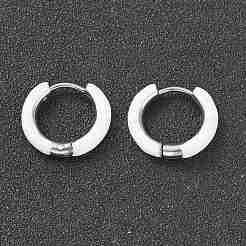 Boucles d'oreilles créoles épaisses en acier inoxydable 304 bicolore avec émail pour femmes&nbsp;EJEW-C043-11-09P