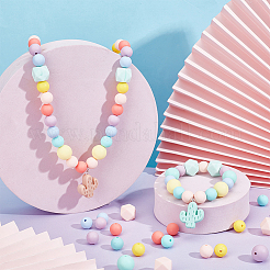 110шт 14 стильные силиконовые бусины SIL-GA0001-08