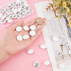 布シャンクボタン  亜鉛合金パーツと  フラットラウンド  オーバーコートガーメントアクセサリー用  ホワイト  19x8mm  穴：3x3mm  50個/箱&nbsp;BUTT-GF0001-12B