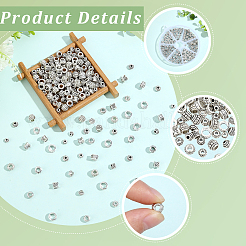 175個 7スタイル チベットスタイル 合金ビーズ  鉛フリー＆カドミウムフリー  アンティークシルバー  5~8x4~7mm  穴：2~4mm  25個/スタイル&nbsp;TIBEB-PA0001-20