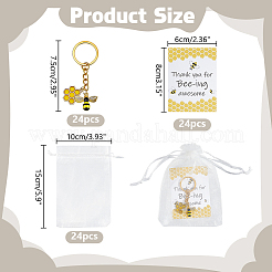 24 llavero de aleación de esmalte con forma de abeja.&nbsp;KEYC-AR00009