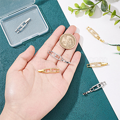 6 шт. 2-цветный прямоугольник с крестообразным покрытием из латуни с микропаве прозрачных кубических цирконий для застежек для часов KK-BC0009-77