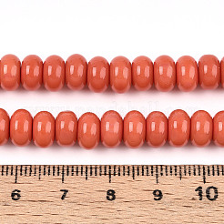 Непрозрачные с напылением стеклянные бусины&nbsp;GLAA-ZX008-8mm-18E