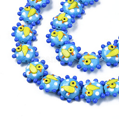 Бусины ручной работы ухабистой бисер нитей LAMP-N021-036B