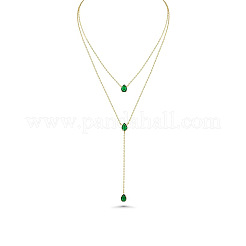 Подвеска в форме капли из нержавеющей стали 304 с зеленым кубическим цирконием FS-WGFDBB9-01