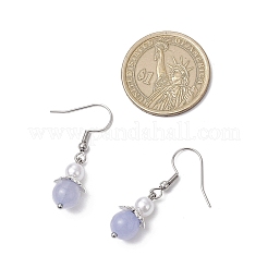 Натуральный камень смешанные болтающийся серьги EJEW-JE06413